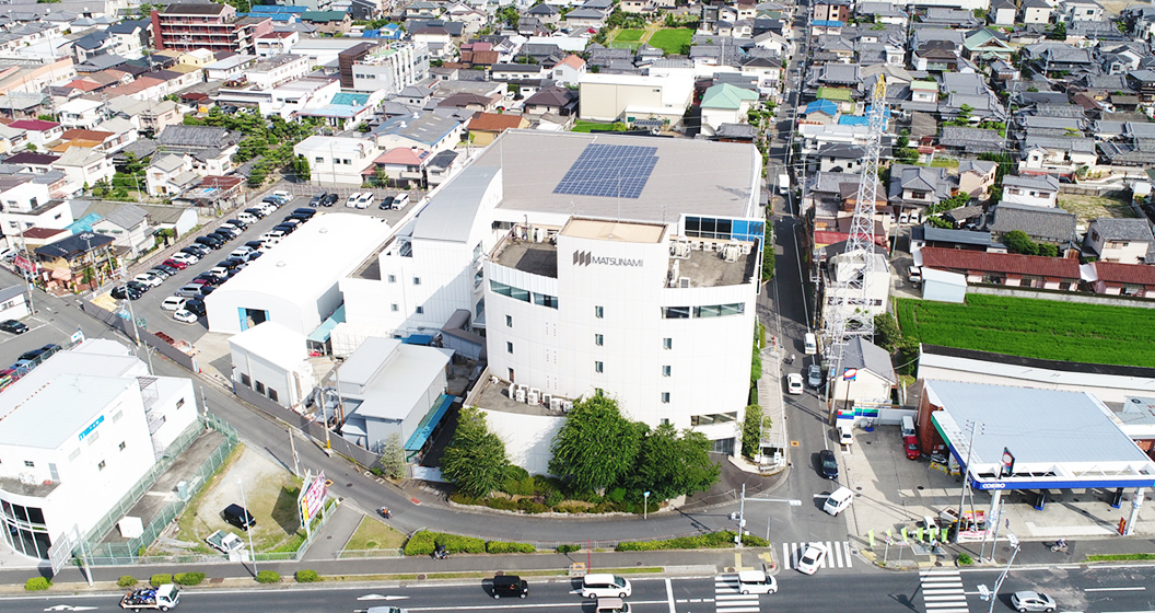 空から見た松浪硝子工業